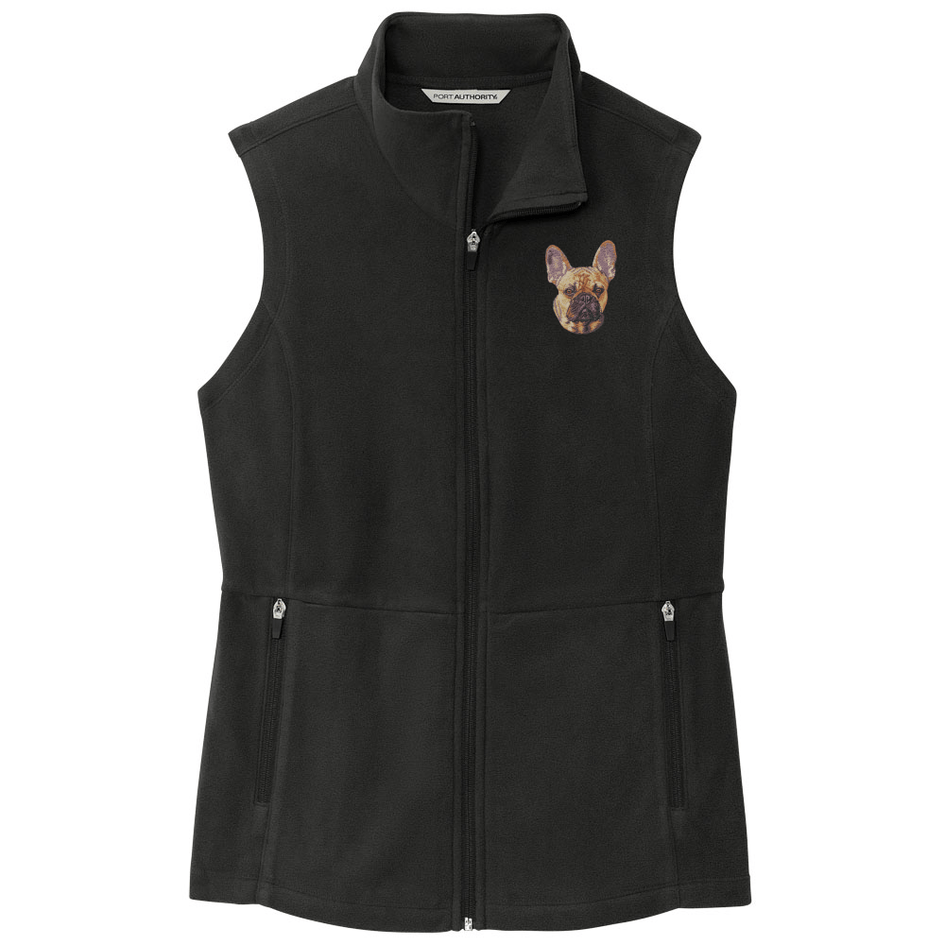 French Bulldog Embroidered Women's Fleece Vest
