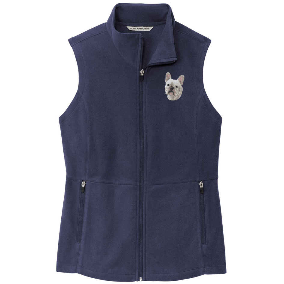 French Bulldog Embroidered Women's Fleece Vest