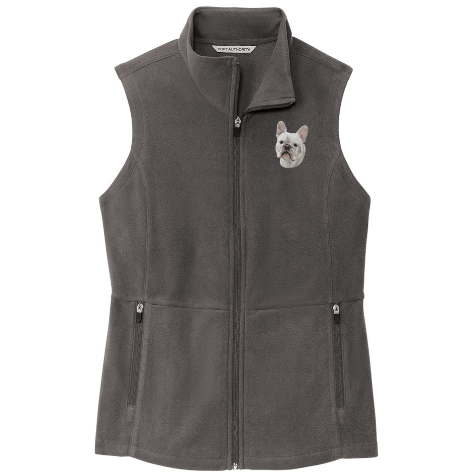 French Bulldog Embroidered Women's Fleece Vest