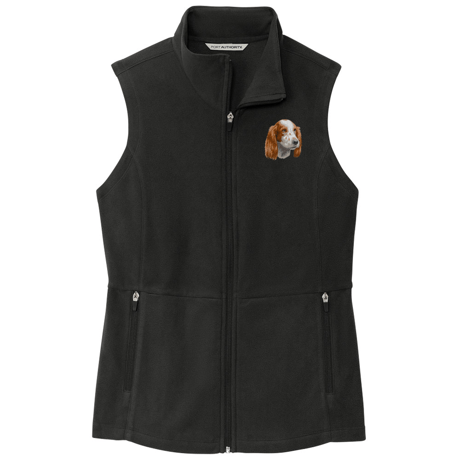 Irish Red & White Setter Embroidered Women's Fleece Vest