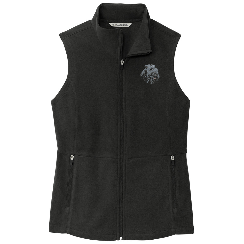 Kerry Blue Terrier Embroidered Women's Fleece Vest