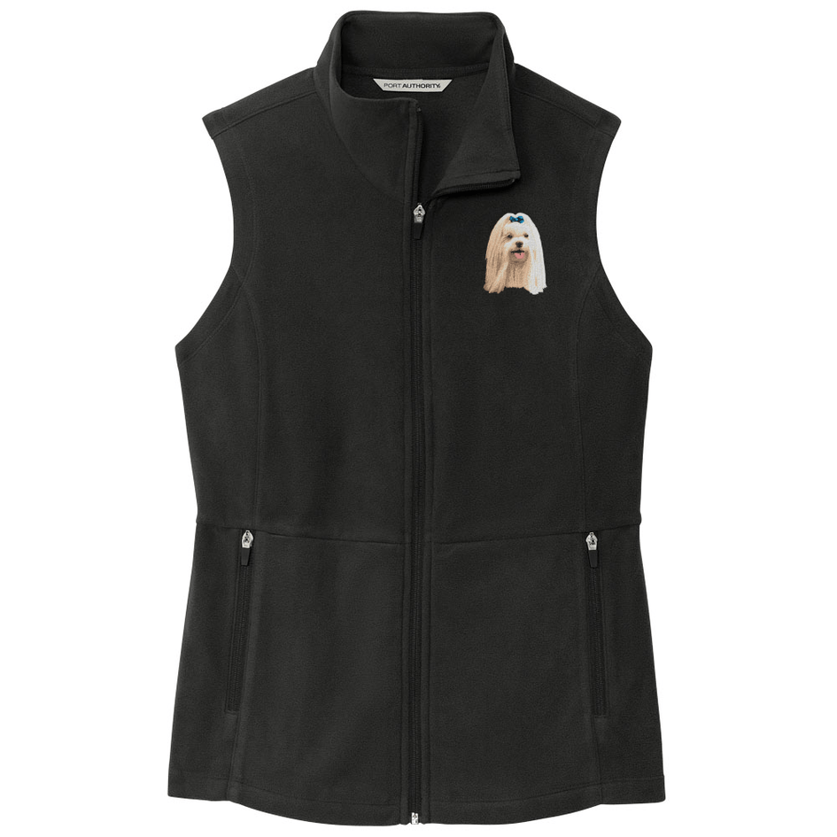 Maltese Embroidered Women's Fleece Vest