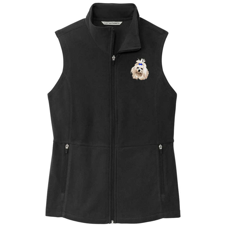 Maltese Embroidered Women's Fleece Vest