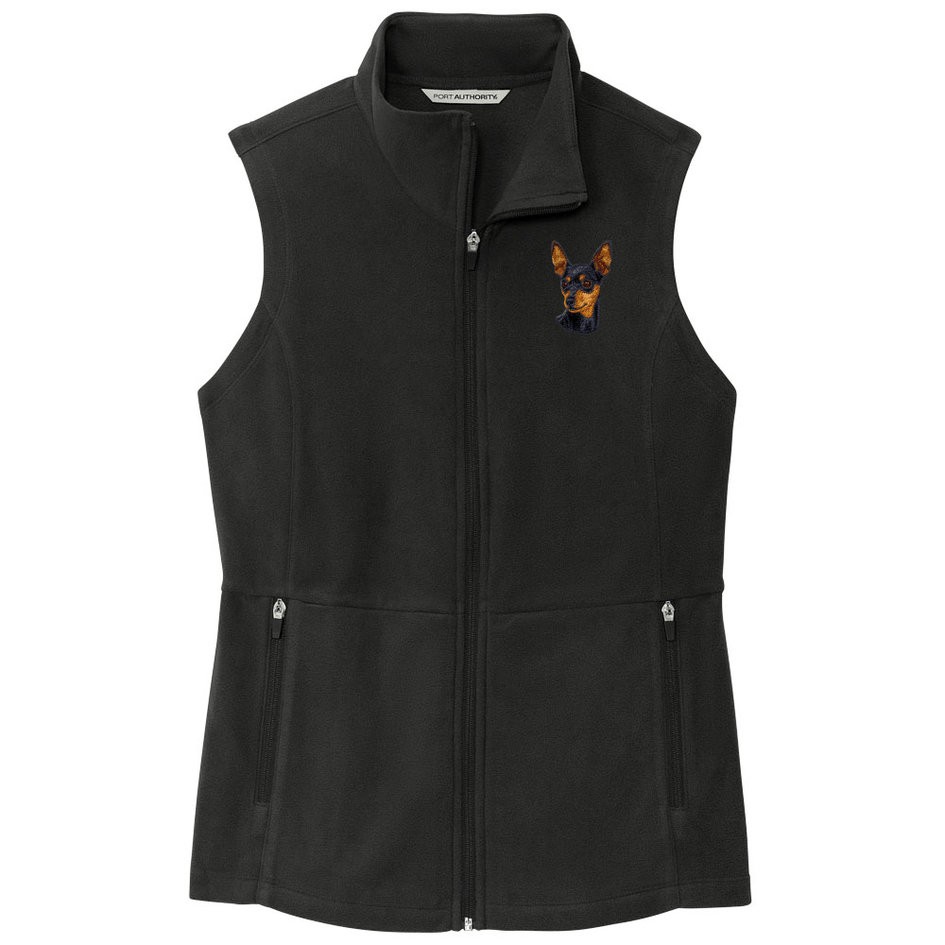 Miniature Pinscher Embroidered Women's Fleece Vest