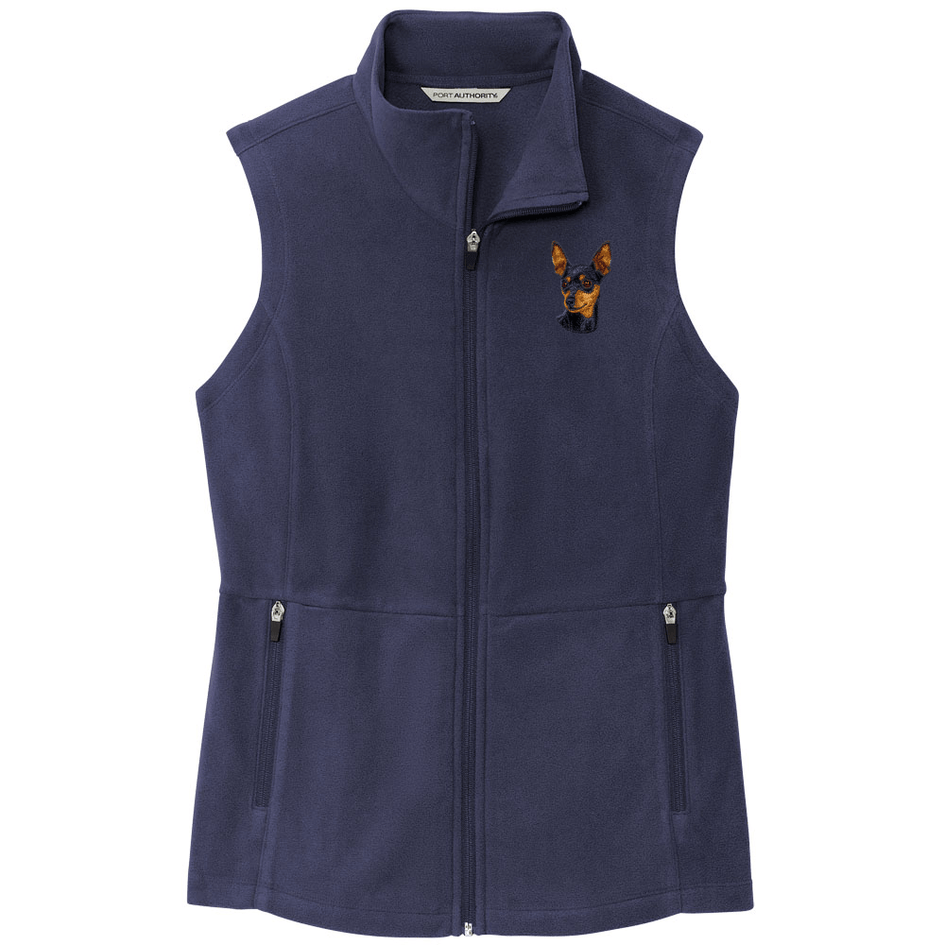 Miniature Pinscher Embroidered Women's Fleece Vest