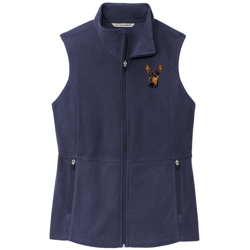 Miniature Pinscher Embroidered Women's Fleece Vest