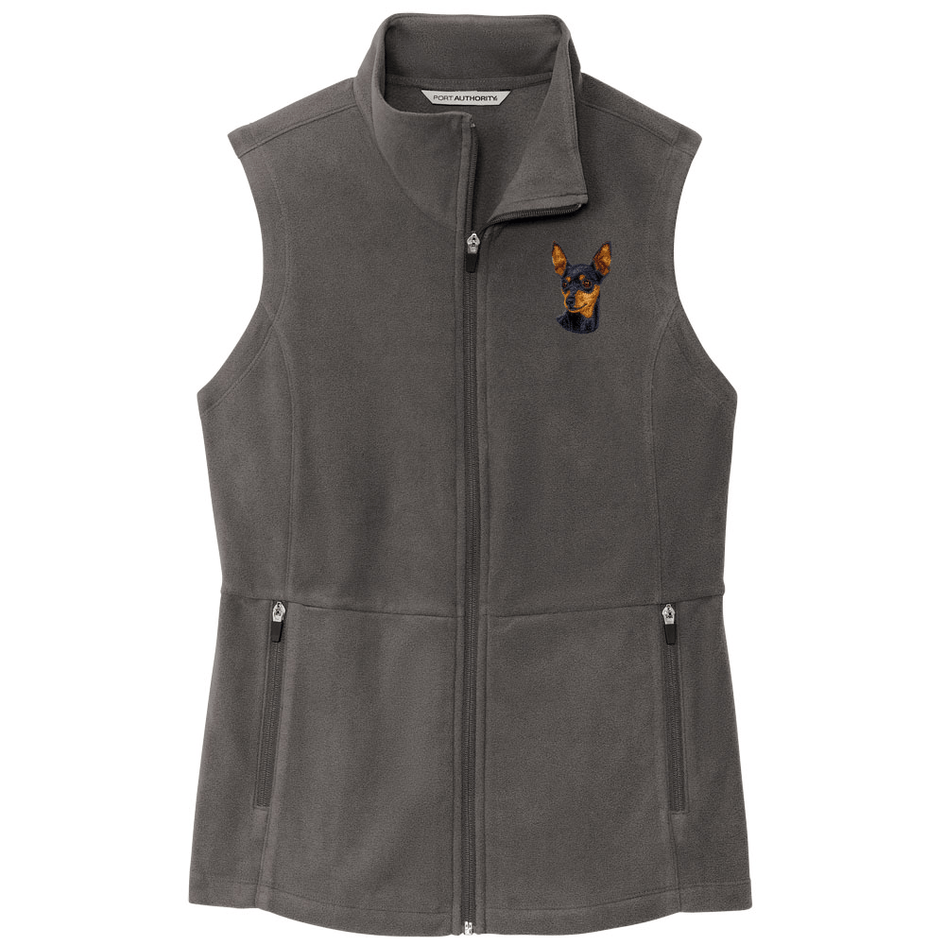 Miniature Pinscher Embroidered Women's Fleece Vest