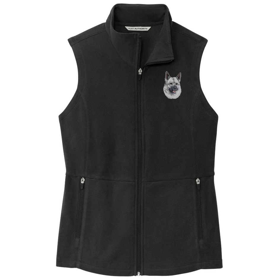 Norwegian Elkhound Embroidered Women's Fleece Vest