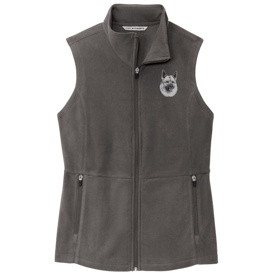 Norwegian Elkhound Embroidered Women's Fleece Vest