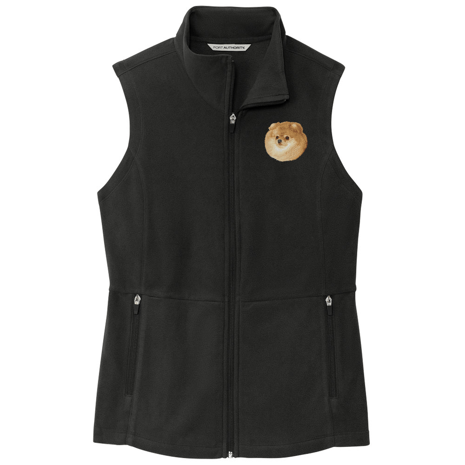 Pomeranian Embroidered Women's Fleece Vest