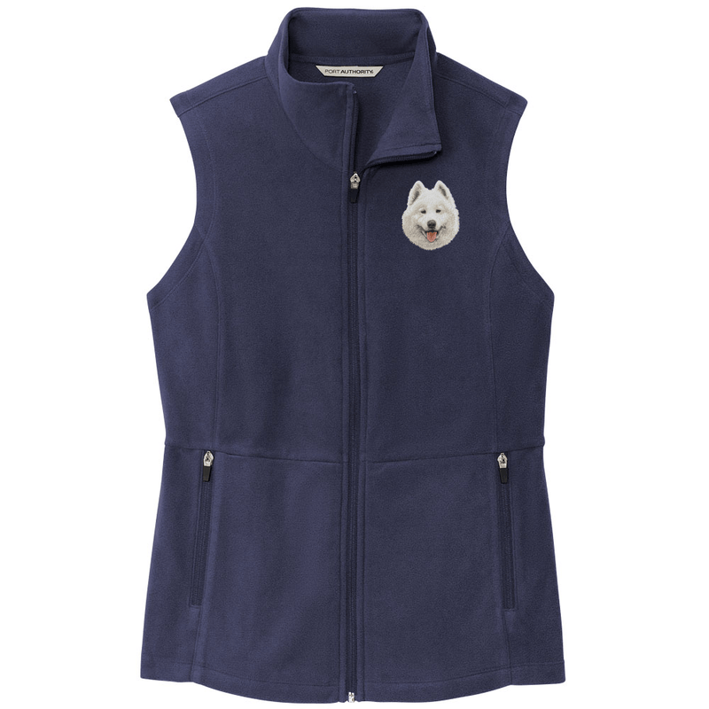 Samoyed Embroidered Women's Fleece Vest