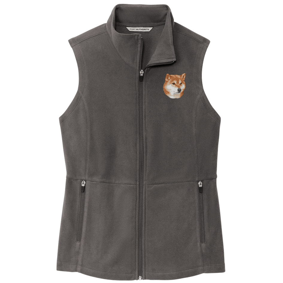 Shiba Inu Embroidered Women's Fleece Vest