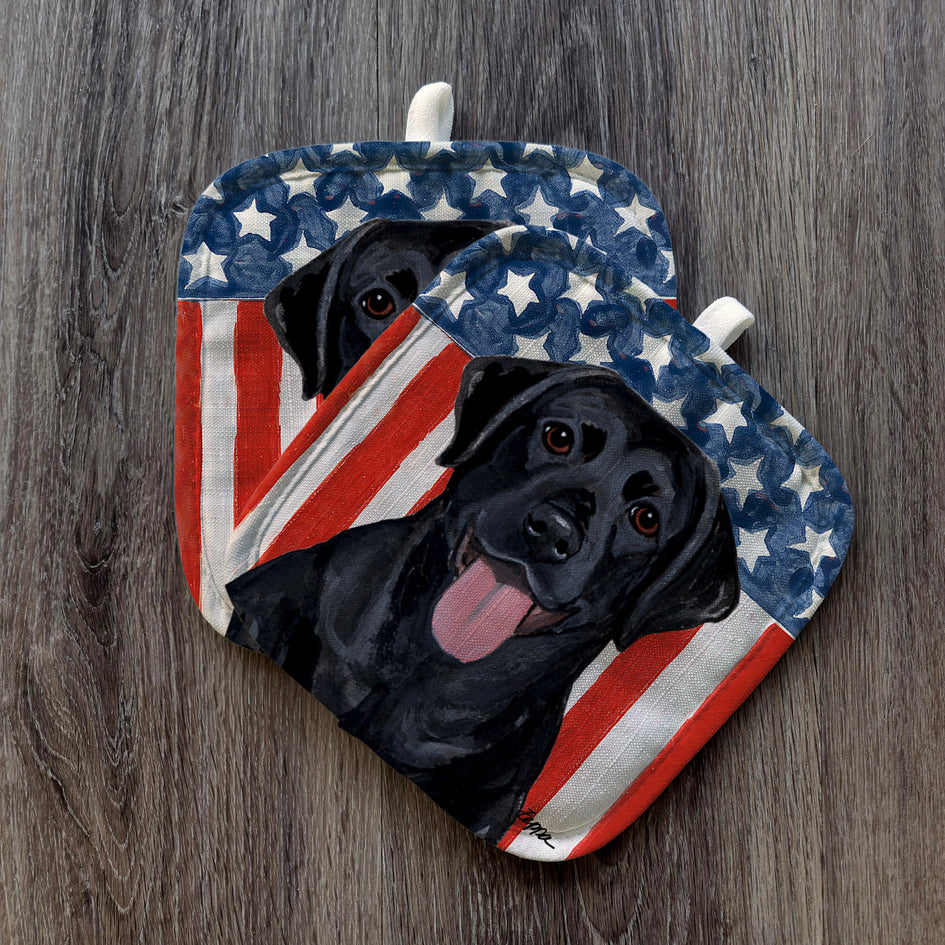 Labrador Retriever  Americana Pot Holder Set