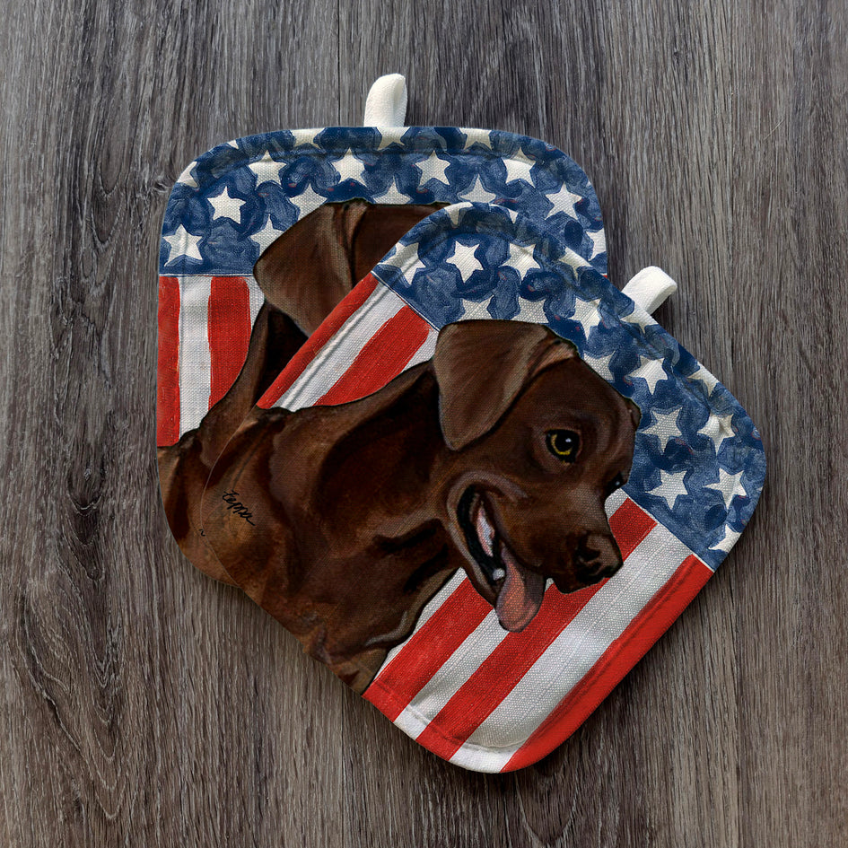 Labrador Retriever  Americana Pot Holder Set