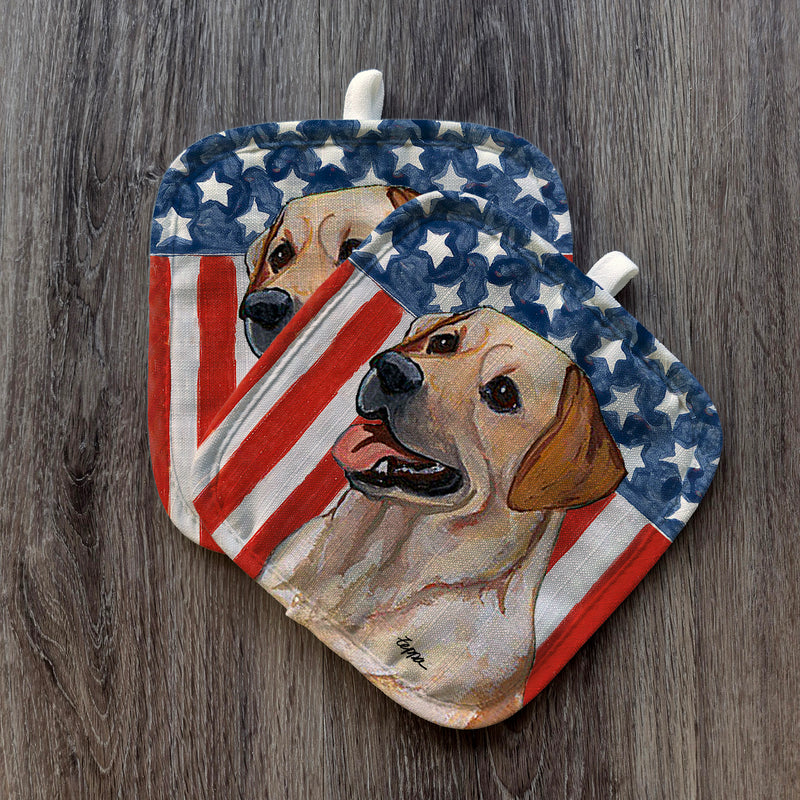 Labrador Retriever  Americana Pot Holder Set