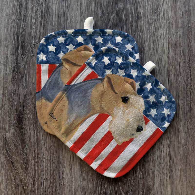 Lakeland Terrier  Americana Pot Holder Set
