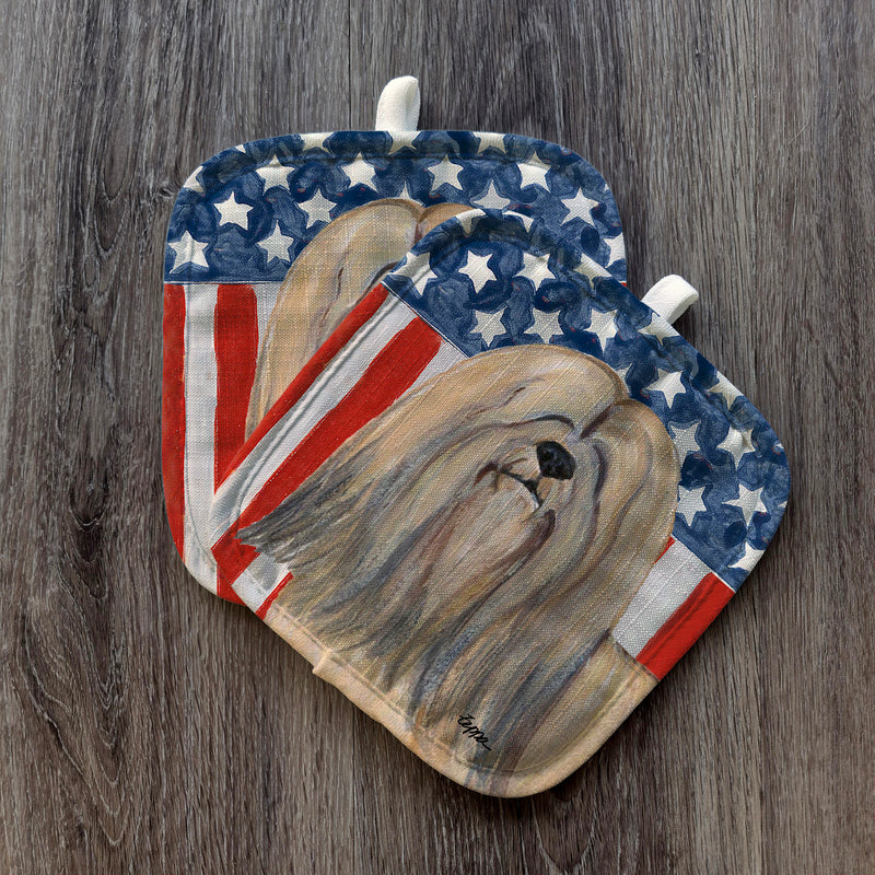 Lhasa Apso  Americana Pot Holder Set