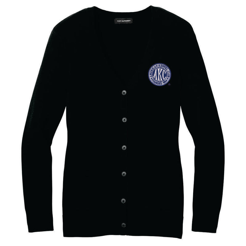 AKC Seal Embroidered Button-Up Cardigan Sweater