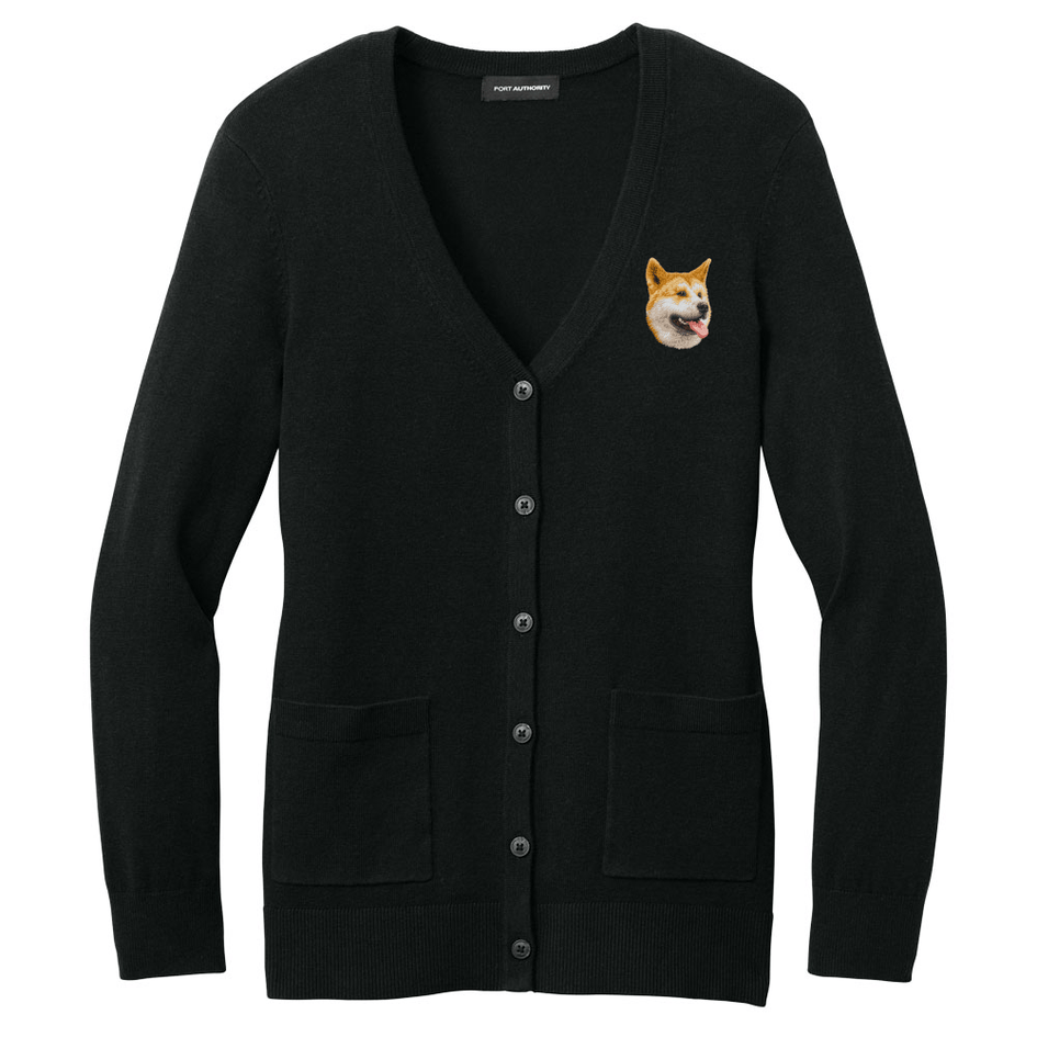 Akita Embroidered Button-Up Cardigan Sweater