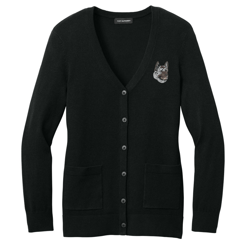 Akita Embroidered Button-Up Cardigan Sweater