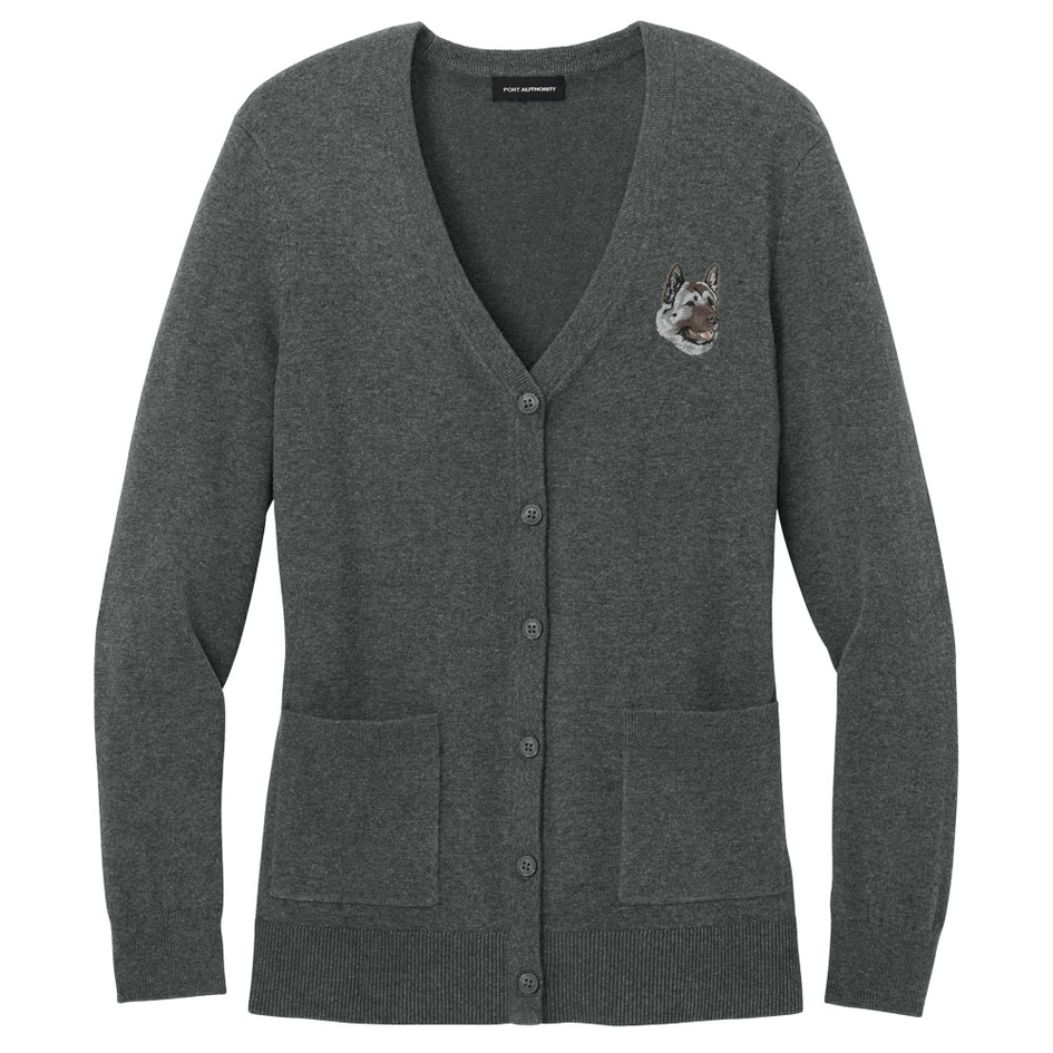 Akita Embroidered Button-Up Cardigan Sweater