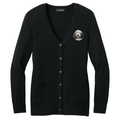 Bearded Collie Embroidered Button-Up Cardigan Sweater