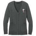 Bearded Collie Embroidered Button-Up Cardigan Sweater