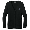 Belgian Tervuren Embroidered Button-Up Cardigan Sweater