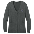 Belgian Tervuren Embroidered Button-Up Cardigan Sweater