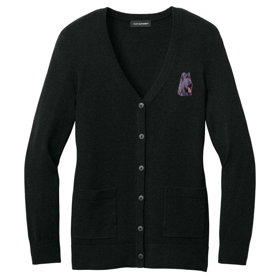 Briard Embroidered Button-Up Cardigan Sweater