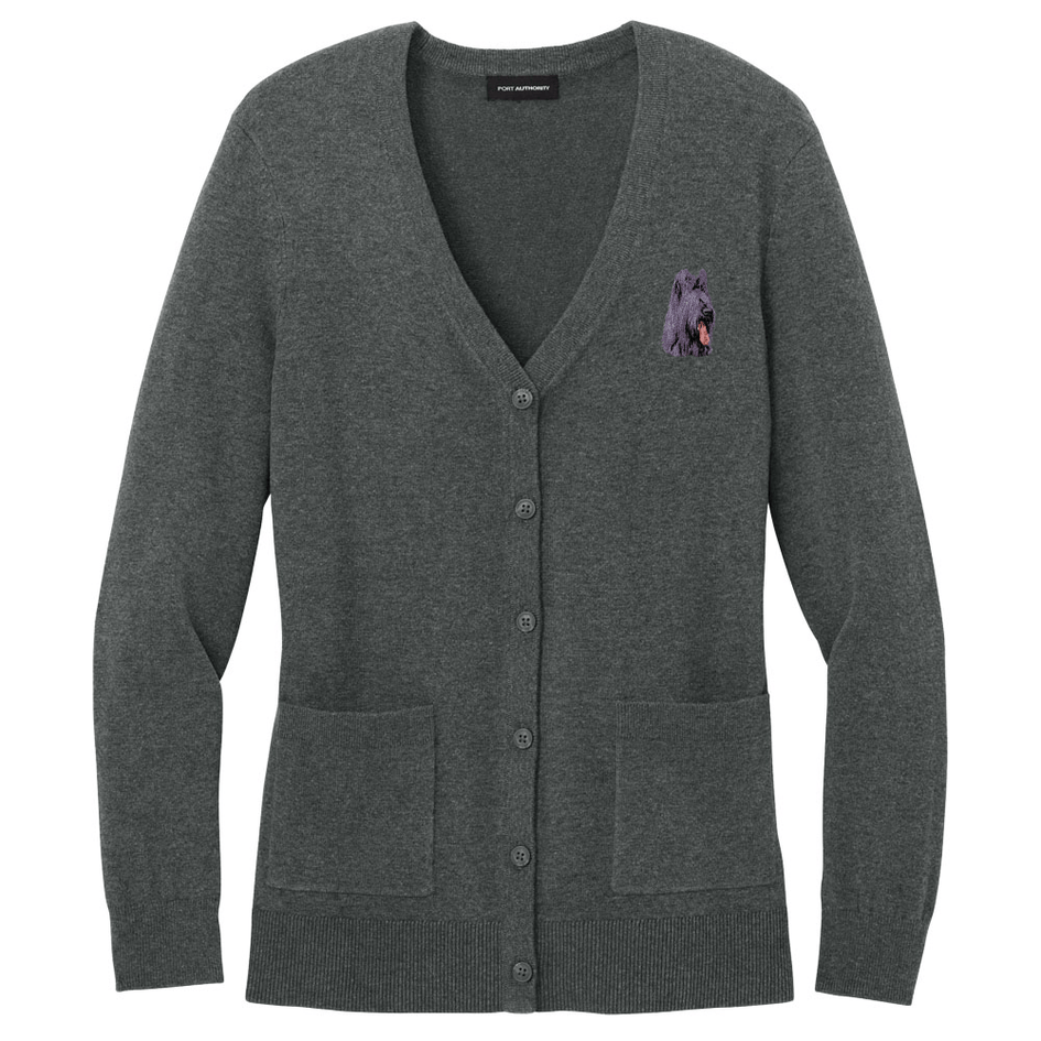 Briard Embroidered Button-Up Cardigan Sweater