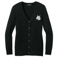 Bull Terrier Embroidered Button-Up Cardigan Sweater
