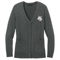 Bull Terrier Embroidered Button-Up Cardigan Sweater