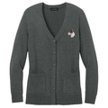Bull Terrier Embroidered Button-Up Cardigan Sweater