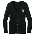 Chinese Crested Embroidered Button-Up Cardigan Sweater