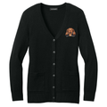 Dachshund Embroidered Button-Up Cardigan Sweater