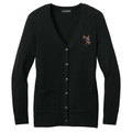 Doberman Pinscher Embroidered Button-Up Cardigan Sweater