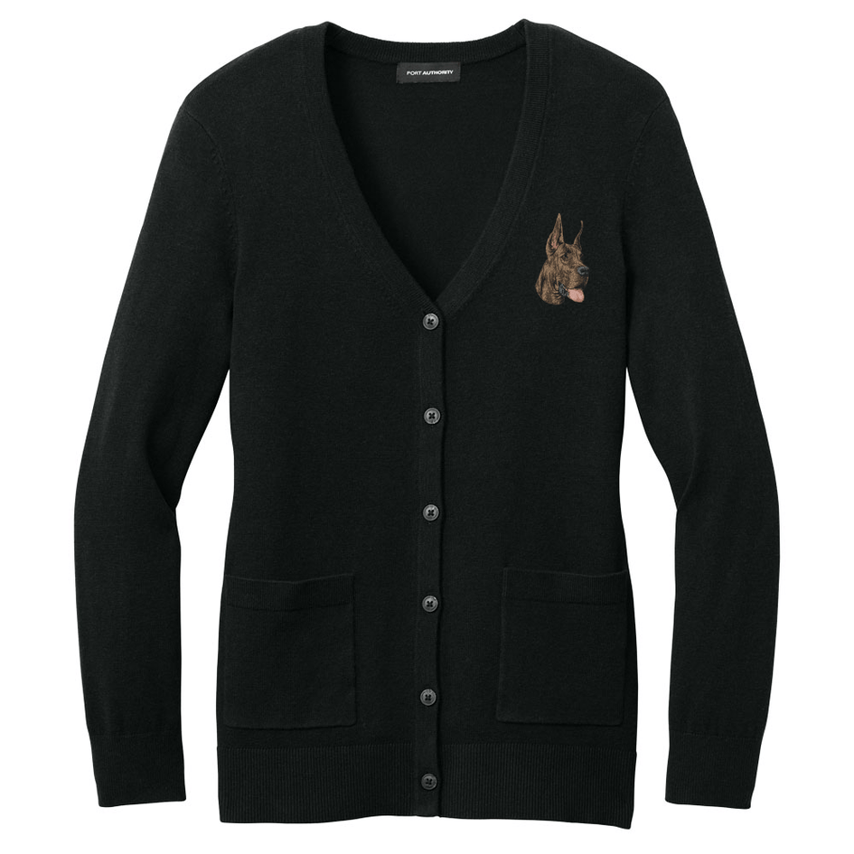 Great Dane Embroidered Button-Up Cardigan Sweater