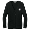 Japanese Chin Embroidered Button-Up Cardigan Sweater