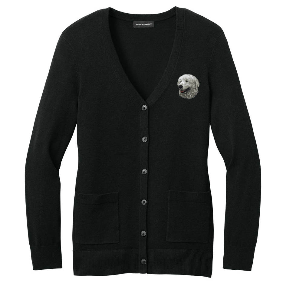 Kuvasz Embroidered Button-Up Cardigan Sweater