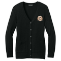 Lhasa Apso Embroidered Button-Up Cardigan Sweater
