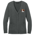 Nederlandse Kooikerhondje Embroidered Button-Up Cardigan Sweater
