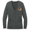 Pekingese Embroidered Button-Up Cardigan Sweater