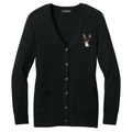 Rat Terrier Embroidered Button-Up Cardigan Sweater