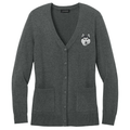 Siberian Husky Embroidered Button-Up Cardigan Sweater