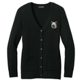 Skye Terrier Embroidered Button-Up Cardigan Sweater