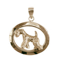 Lakeland Terrier  in 14K Gold Classic Oval Pendant