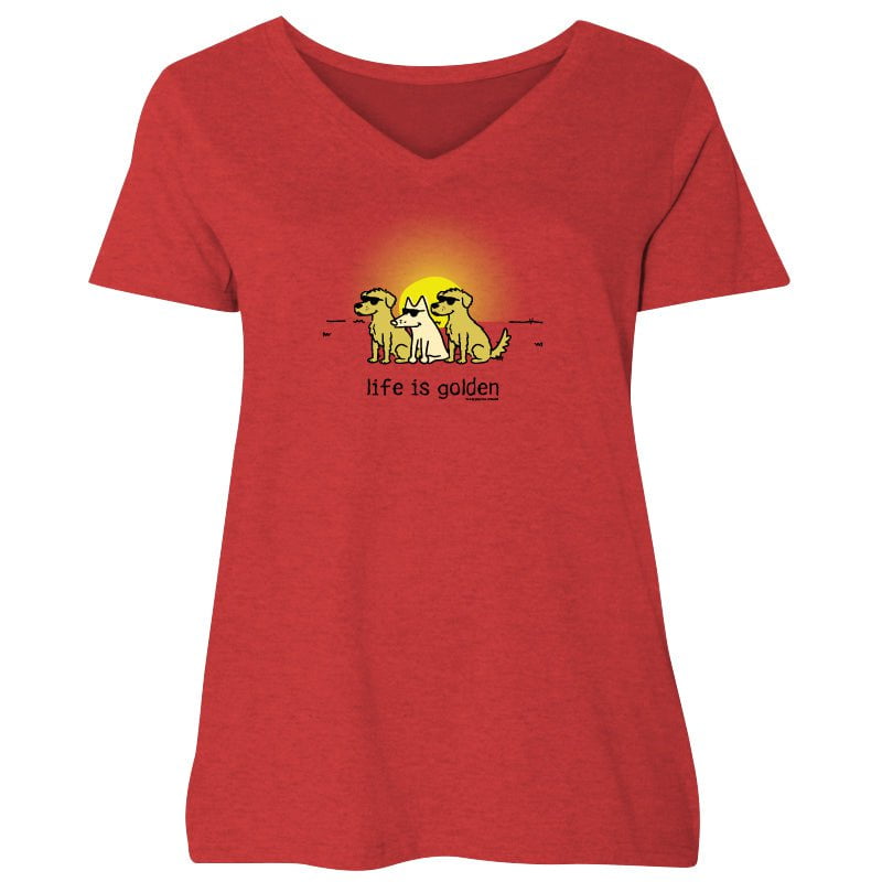 Life is Golden - Ladies Curvy V-Neck Tee