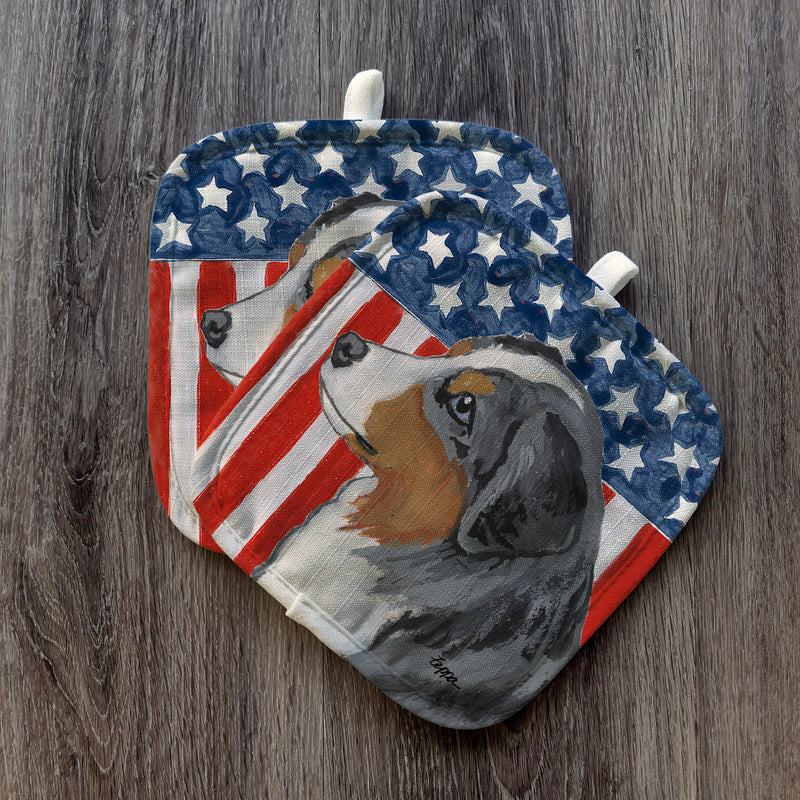 Miniature American Shepherd Americana Pot Holder Set