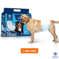 American Kennel Club Male Dog Wrap, Disposable Diapers with Wetness Indicator, Large, 50 Count